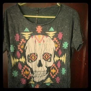 Grey skull crop top